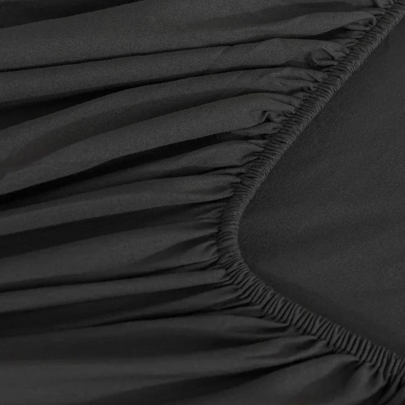 Soft Cotton Fitted Sheet Single Double Bed Mattress Cover with Elastic Band Bed Sheet Bed Linens Solid Color Sheet Mattress Topper
