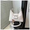 Large Capacity Casual Underarm Bag 2025 New Solid Color Fashion Korean Version Simple Bow Shoulder Crossbody Women's Bag