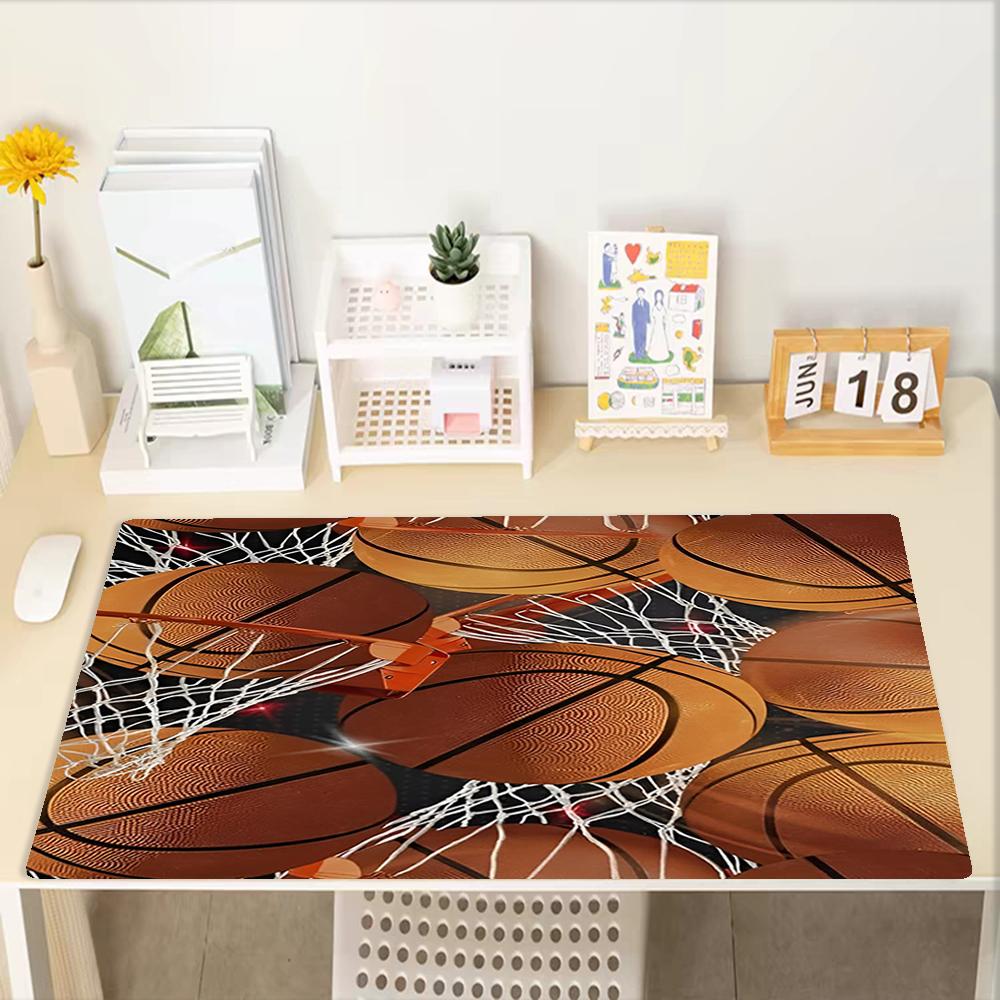 Basketball Theme Mouse Pad, Non Slip Rubber Base, Multifunctional Office & Home Decor, Perfect for Workspace Personalization.