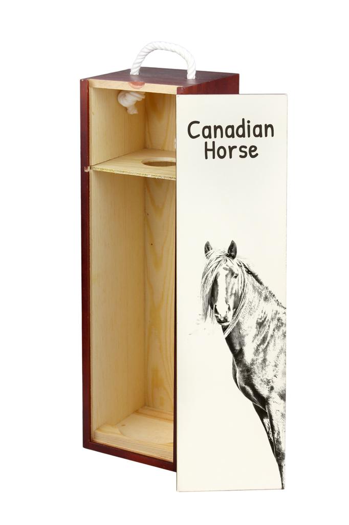 Canadian Horse - Wine Box with a Horse, Alcohol Box with Graphics, Personalized Gift Box from the Art-Dog Brand