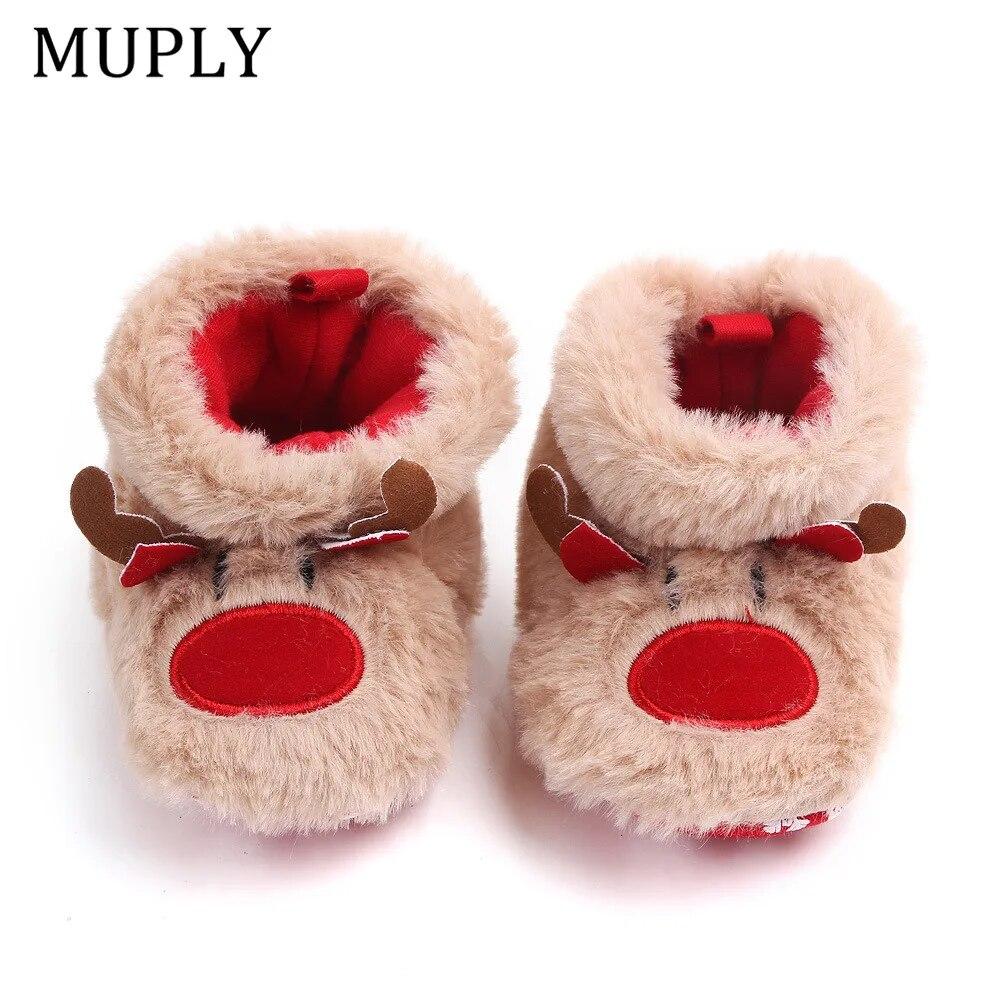 Winter Baby Girls Boys Keep Warm Shoes Muply Christmas Elk First Walkers Anti-slip Newborn Toddler Infant Girl Footwear Shoes