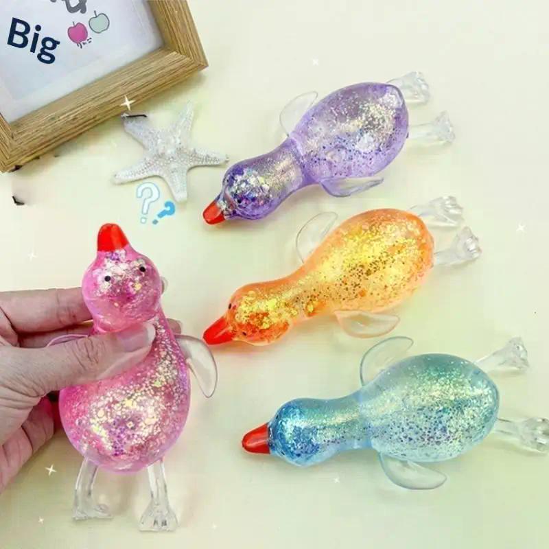 Capybara Turtle Glitter Decompression Toy Soft Cute Animal Stress Relief Slow Rebound Squeeze Toy For Adults And Children Gifts