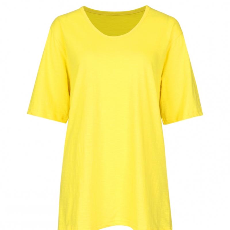 Shop Women Slub CoTTon Loose FiT V Neck T shirT whiTe Dai Wsh 0521