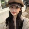 Warm Octagonal Cap for Adult and Teens, Soft Polyester Cabbie Hat with Short Brims and Button Detail for Winter Daily Styling, Street Wear