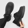 Fashion Men Korea Leather Platform Oxfords Slip On Thick-bottom For Male Derby Shoes Casual Loafers Mens Square Toe Formal Dress Shoes