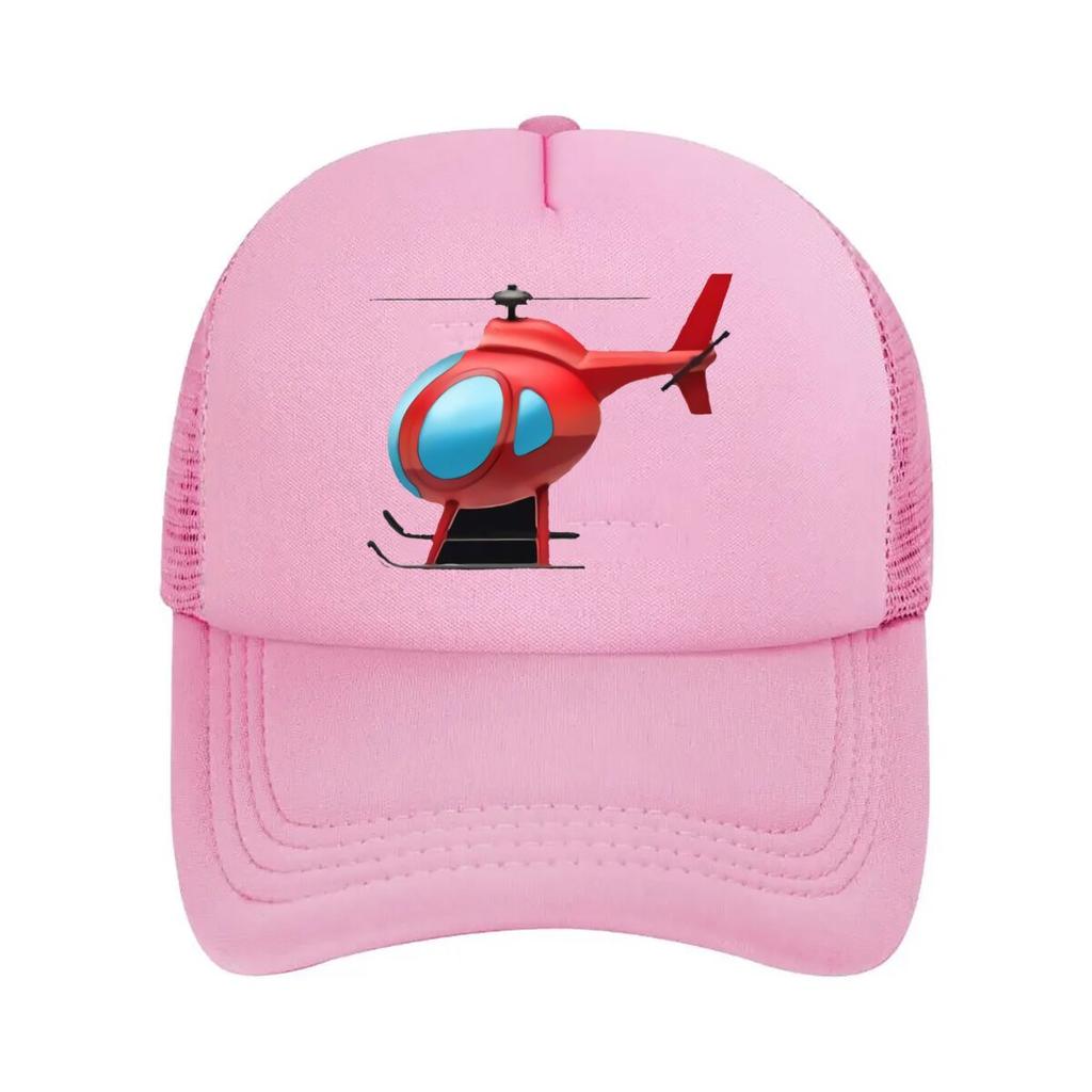 Red Toy Helicopter Graphic Mesh Baseball Cap Casual Hat Outdoor For Womens Unisex FeUnisex