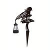 JYL TS/092,Iron Fairy Carrying Lantern Ground Stake Light for Garden Lawn Path Elf Solar Decor Lamp