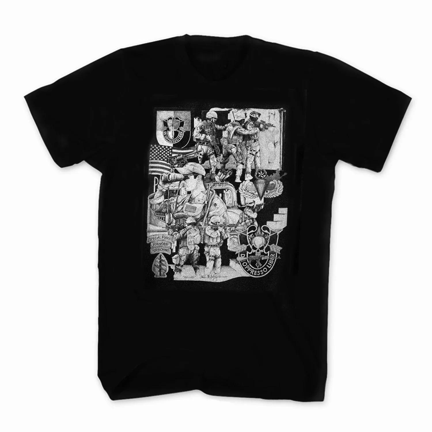 

US Special Forces Reloaded TShirt 100 Cotton ONeck Short Sleeve Summer Casual Mens Tshirt Streetwear 4XL