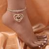 Fashion Diamond Mother's Day Love Heart-shaped Rhinestone Pendant Anklet Accessories for Women