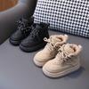 2023 Zimní dívčí sametové bavlněné boty Předškolní dětské bavlněné boty Vodotěsné sněhule Kojenecké vycházkové boty