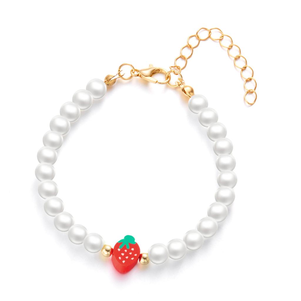 Elegant Strawberry Beaded Necklaces Jewelry Simple Design Bracelet Adornment Adds Sweet Charm For Various Styles