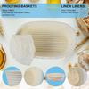 3Pcs Banneton Bread Proofing Basket, 10 inch Oval Banneton Basket,Sourdough Proofing Basket,Bread Bowl Handmade Rattan Baskets and Liners for