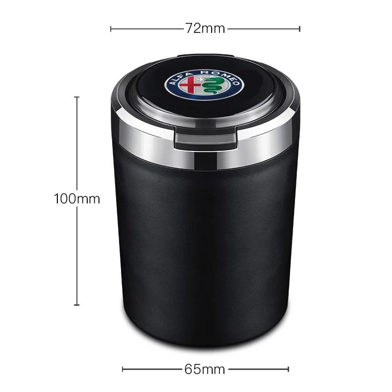 Car Interior Ashtray Portable Garbage Box Storage Barrel For Alfa Romeo Giulia Giulietta 156 159 147 Mito Stelvio Sportiva GT
