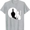 Middle Finger Cat Statement Cat Funny Gift T-Shirt Regular Short Sleeve Tops O-neck Men's Cotton T-shirt Cotton Summer Shirts