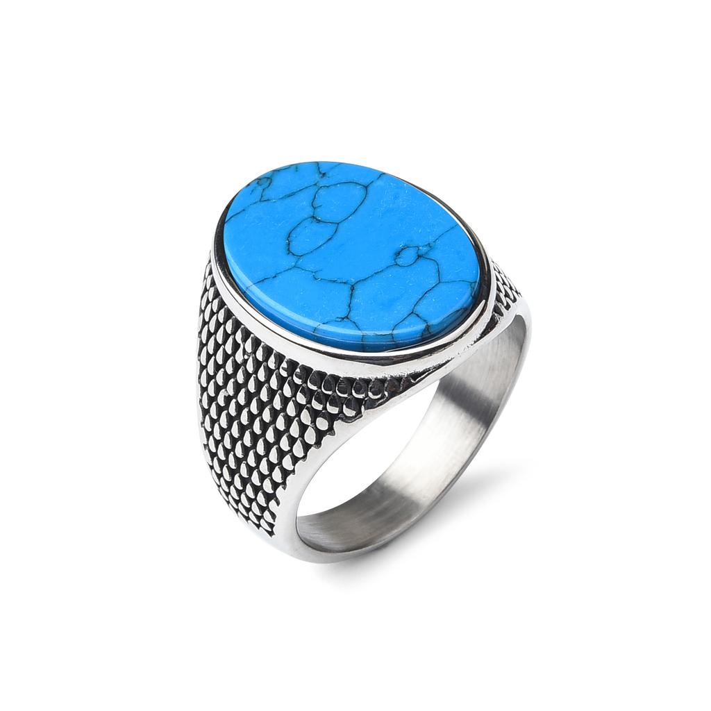Men's/Women Many Gemstone Style 316LStainless Steel Onyx Scale Texture Rings Classic Fashion Trend Jewelry High Quality Product