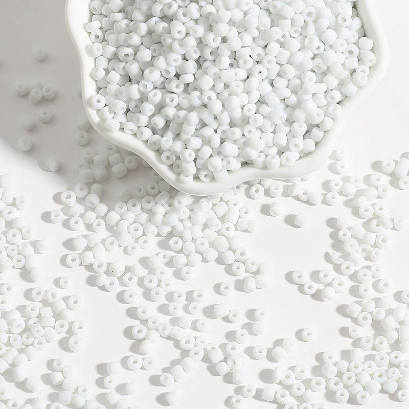 

Solid Color Glass Rice Beads: 2/3/4mm Handmade DIY Accessories for Earrings, Bracelets, and Necklaces. 2mm 15g/package ~1000 pieces