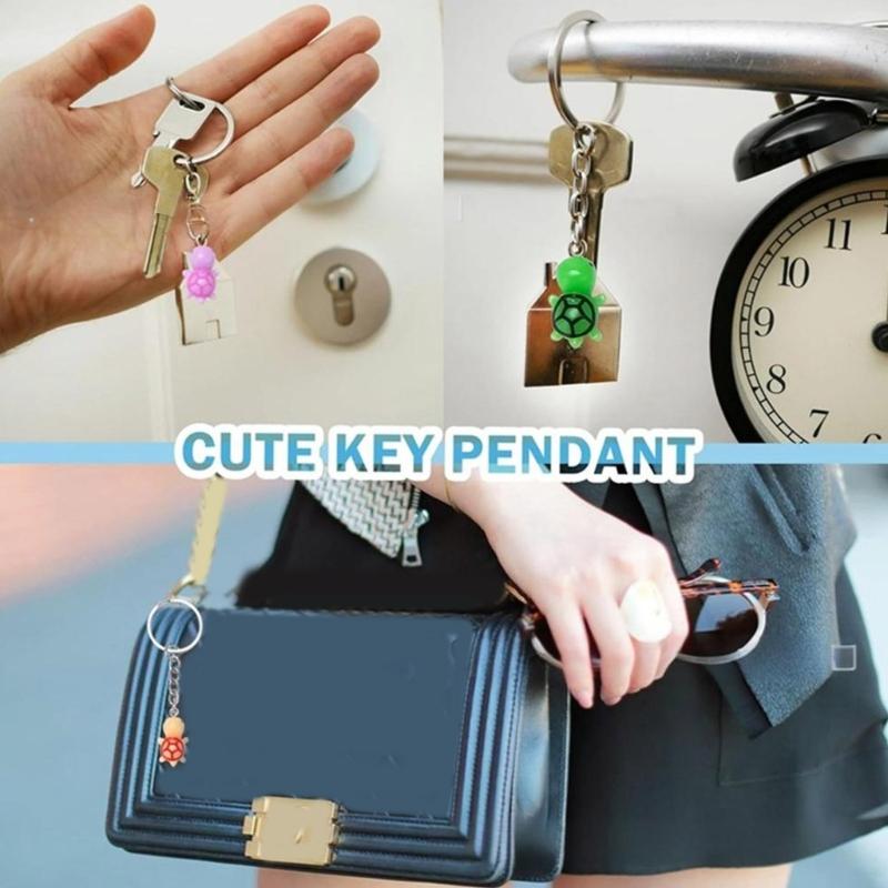 Adorable Cartoon Turtles Keychain Colorful Resin Key Ring Multi Purpose Gift Accessory Random Color Keyring