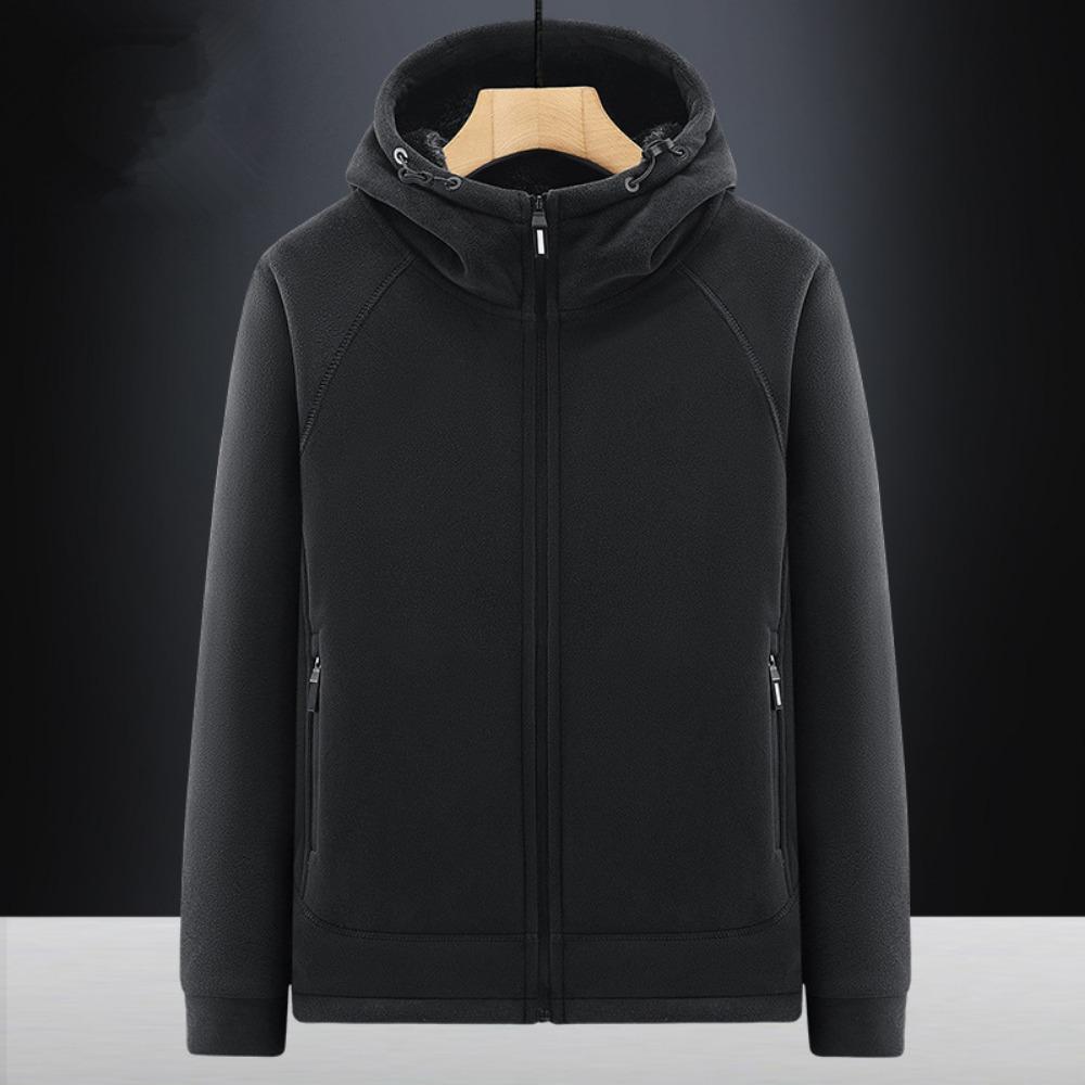 

Hoodies Men Winter Fleece Thickened Sweatshirts Plus Size Hood Jackets Male Fleece Coats Men s Fleece Cardigan Hoodie Tops M чорний