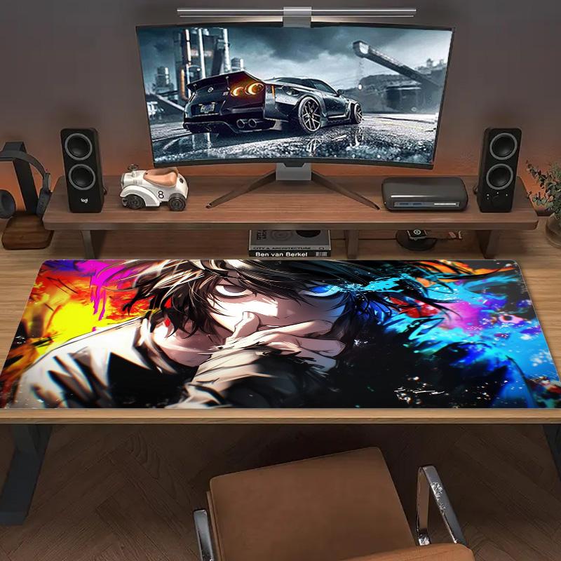 Death Note Anime Farbe Mauspad Großes Gaming Tischkissen Rutschfest Laptop Tablet Großes Mauspade XXL Matte Mini PC Spielmatte Mit Verriegelter Kante