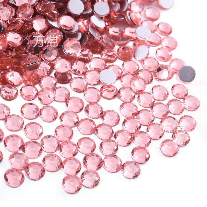 Pink Series Crystal Glass Flat Bottom Diamond Diy Rhinestone Nail Drill Mobile Phone Case Violent Bear Rhinestone Accessories Jewelry