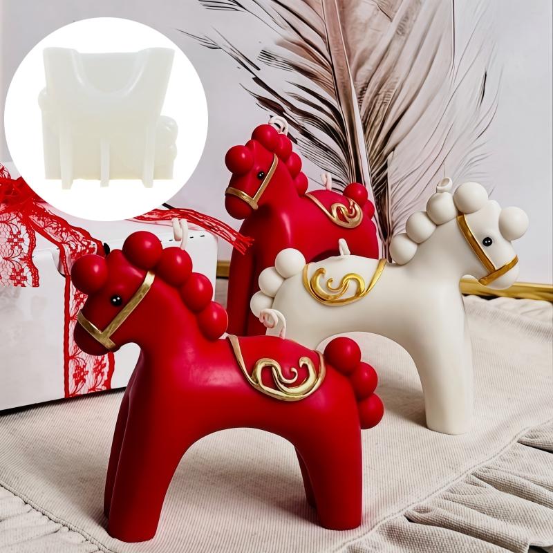 Roztomilá svíčka ve tvaru koně Silikonová forma Forma na pryskyřici ve tvaru běžícího koně Sváteční dárek Dárek k narozeninám Abstraktní sádrové formy na koně