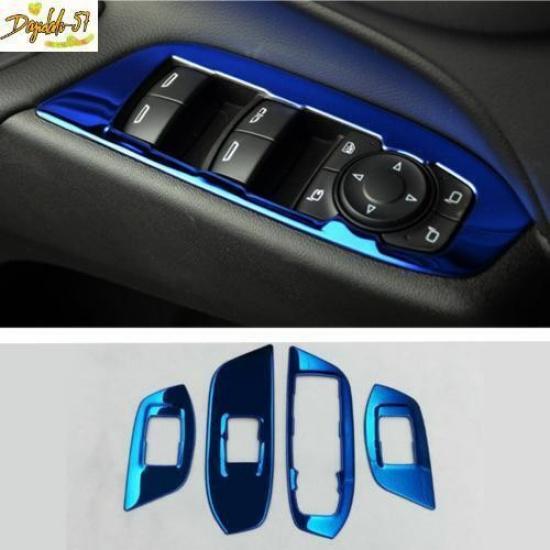 4PCS For 2018-21 Chevrolet Equinox Blue Window Lift Panel Switch Cover Trim New
