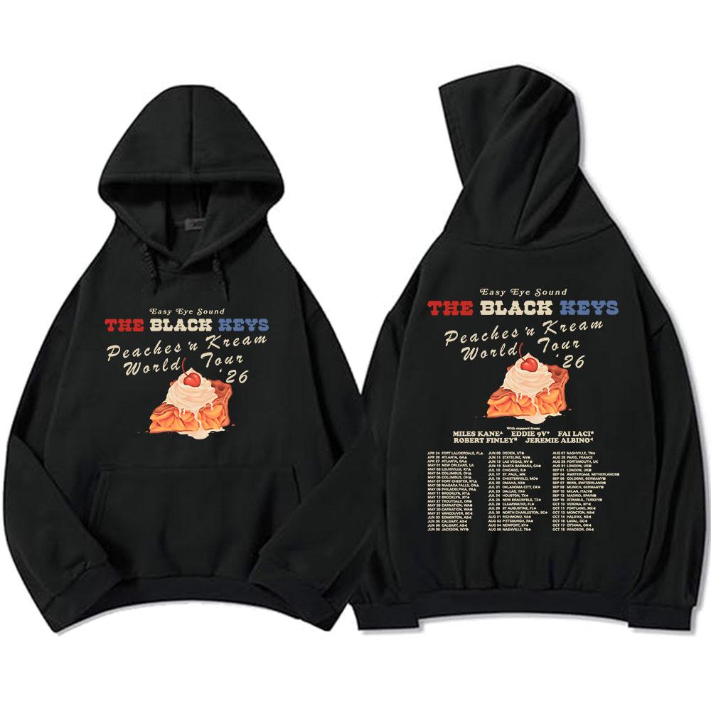 PEACHES 'N KREAM WORLD TOUR 2026 Hoodies Rock Band THE BLACK KEYS Sweatshirt Long Sleeve Fleece Hooded Pullovers Men Women Merch