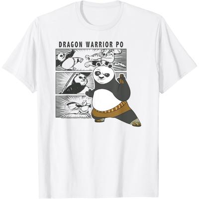 Kung Fu Panda Dragon Warrior Po Comic Panel Portrait T-Shirt