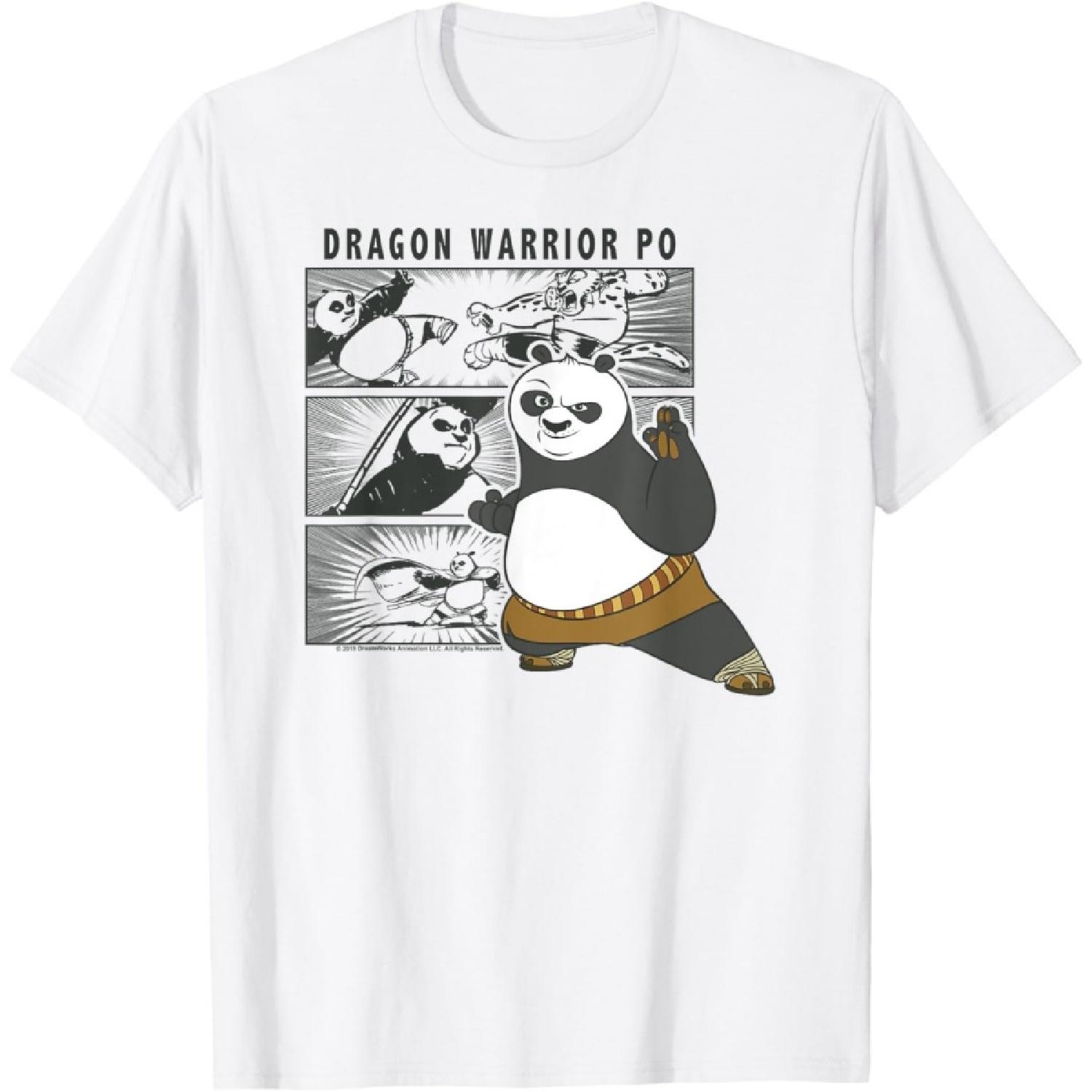 

Kung Fu Panda Dragon Warrior Po Comic Panel Portrait T-Shirt XXXXXL білий