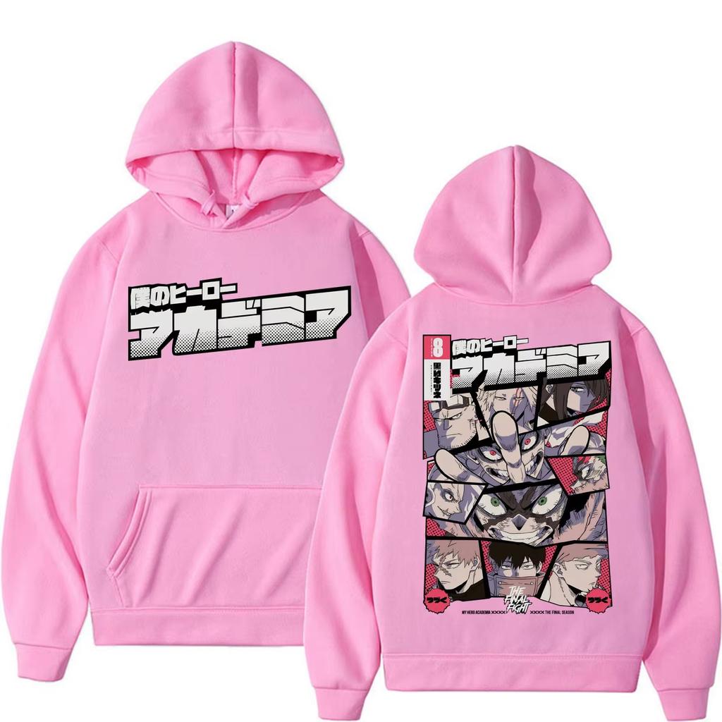 2026 Hot Sale Japanese Anime My Hero Academia Hoodie Unisex Casual Streetwear Vintage Printed Sweatshirt Loose Cozy and Versatile