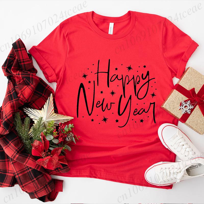 Hello 2026 Happy New Year Crew T-shirt Men's Women Shirts Clothes Casual Fashion Hip Hop Streetwear Tshirt GoodBye 2025 Outfit