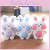 Hugging Soft Bunny Plush Toy Keychain Adorable Short Plush Rabbit Bag Accessory
