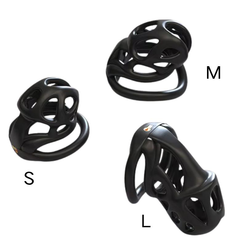 New Male Chastity Embedded Resin Cage with 4 Adjustable Rings Breathable Resin Chastity Belt for Penis Ring Chastity Toy 18+
