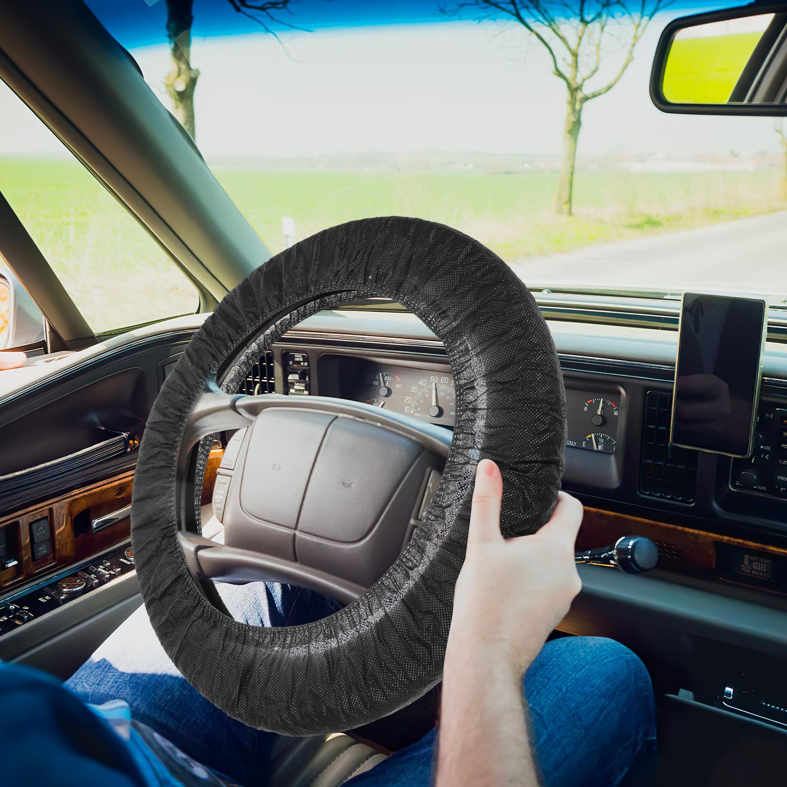 50pcs Nonwoven Steering Wheel Cover Universal Car Interior Protection Auto Steering Wheel Protector Vehicle Accessories nero