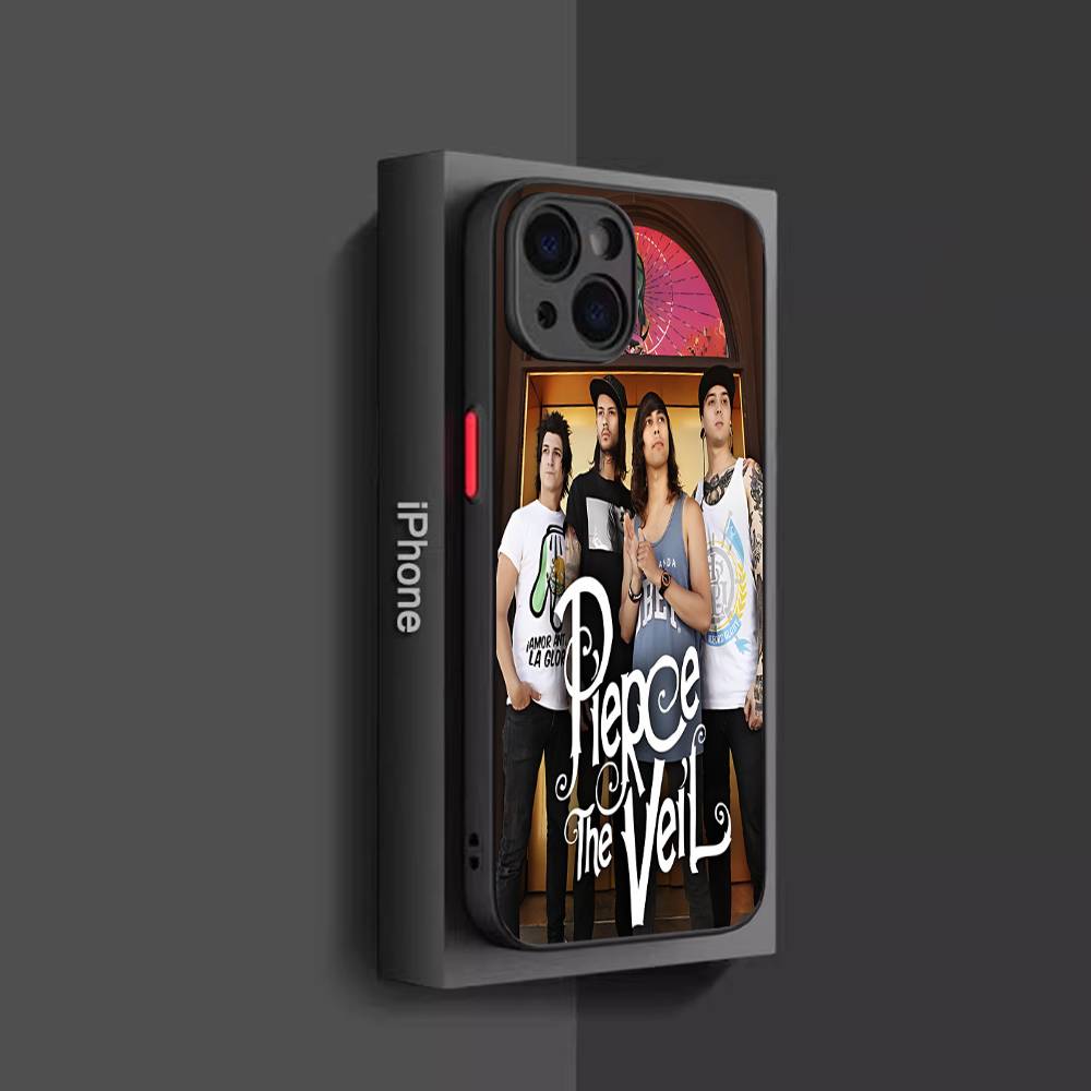 P-Pierce The V-Veil Band For IPhone 11 12 13 14 15 16 Pro Max Plus X XS MAX Shockproof Matte Back Cover