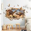 Cartoon Stegosaurus Pterodactyl Hole Wall Sticker Self-Adhesive Removable Kids Room Bedroom Dinosaur Home Decor Art