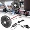 Heavy Duty Rear Seat Fan 3 Gear USB Ventilation Blower 360° Rotatable Metal Grill for Work Trucks Vehicles Dustproof Shockproof