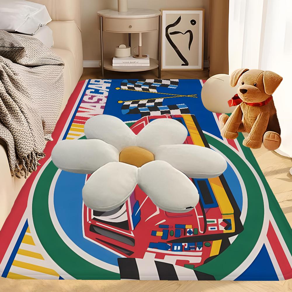 

N-NASCARS Racing Car Hallway Carpet Washable Non-Slip Living Room Sofa Chairs Area Mat Kitchen Doormat Area Rug 40x60cm