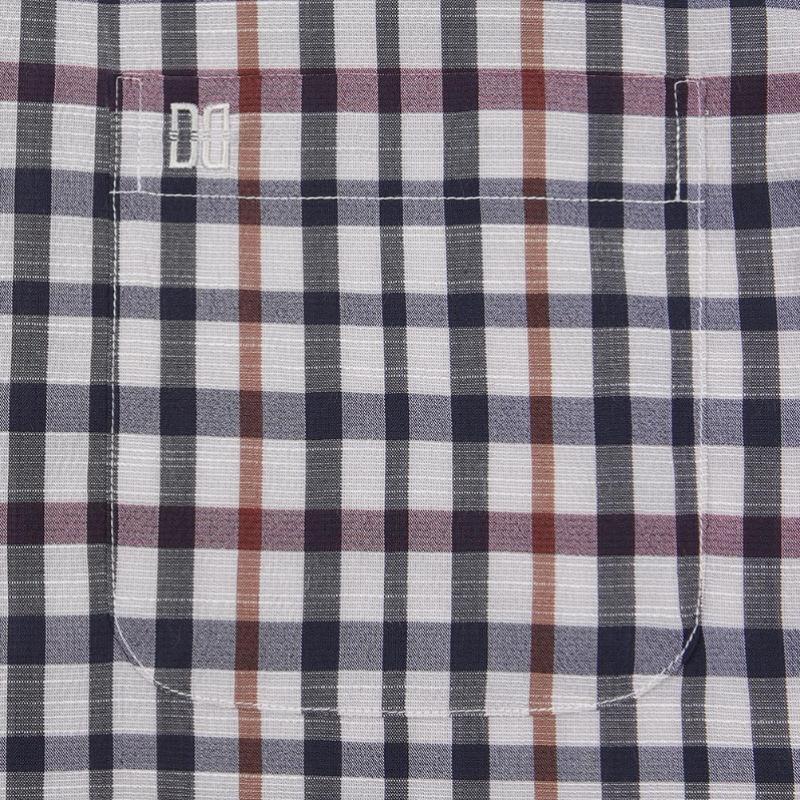Daks Wool Blend House Check Summer Short Sleeve Regular Fit Casual Shirt Dms1shc