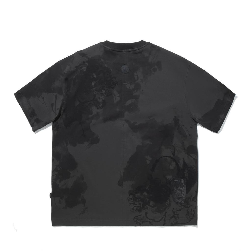 Li Ning X Jackie Chan Collaboration Kung Fu Series Comfortable Simple Loose Versatile All-Over Print Crew Neck Short Sleeve T-Shirt Men Tops AHSV499-2