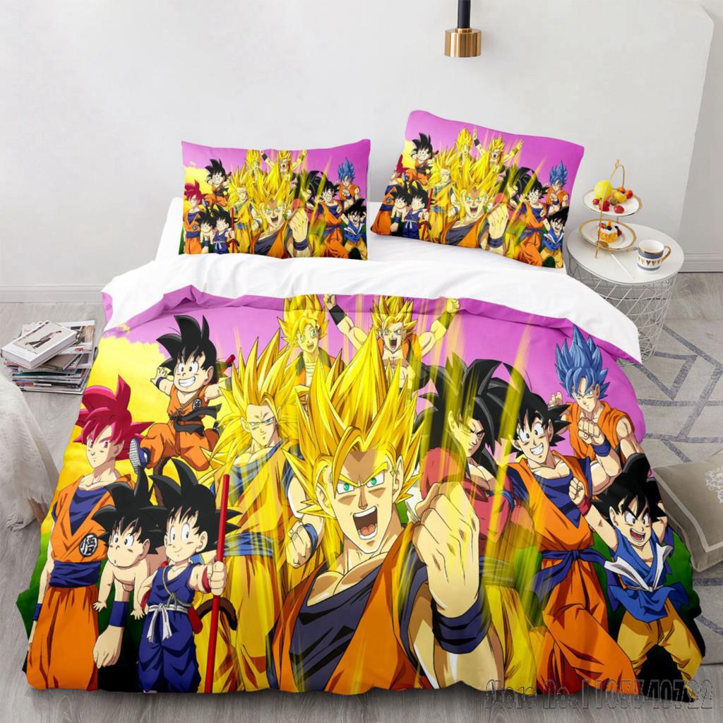 Comforter Cover Dragon Ball Anime Goku Bedding Set Baby Duvet Cover Sets Bedclothes Twin Single King Kids Adult Gift