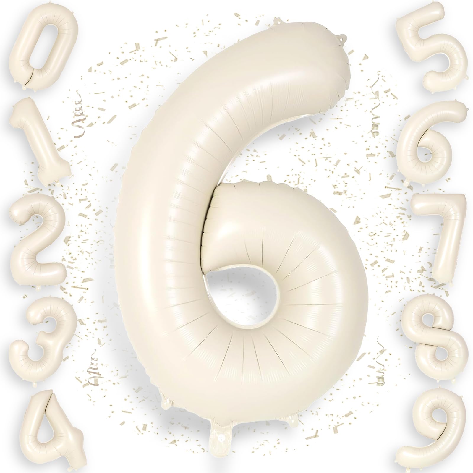 

Ptyceler 40-inch Cream White Number Balloon 90cm Birthday Party Celebration Decoration