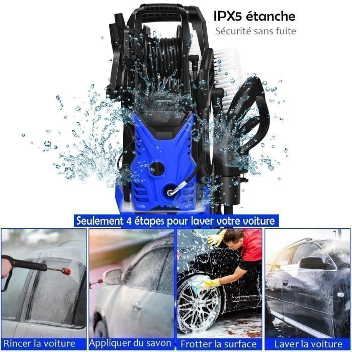 COSTWAY Pressure Washer 140Bar with Flexible Hose 5M 300L/H,Accessories Lotus nozzle,High Pressure Nozzle Blue Soap Pot