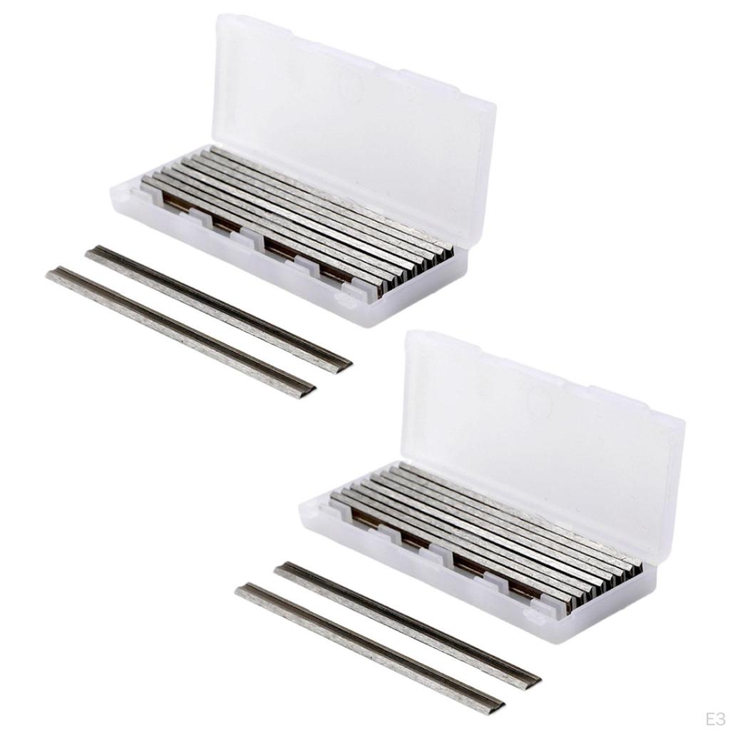 10 Pieces Planer Blades Knives 3-1/4 Inch 82mm Sturdy Easy To Use with Storage Box Portable