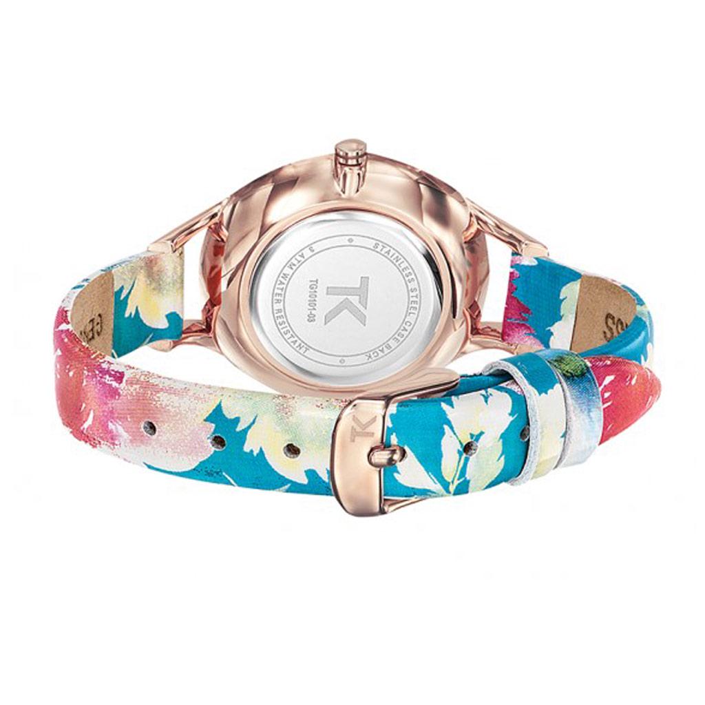Les Trésors De Lily [P9143] - Montre femme 'Trendy' multicolore doré rosé (floral) - 30 mm
