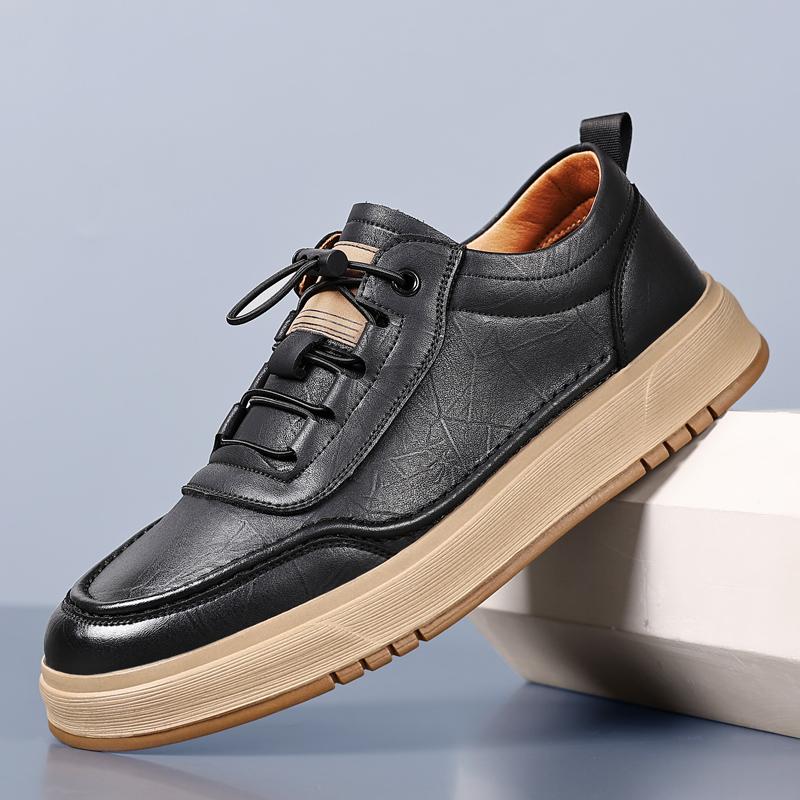 

Fashion Brand Leisure Walk Man Casual Shoes British Leather Sneakers Classic Men Skateboard Low Footwear Spring New Lace Up Oxford Shoes 38