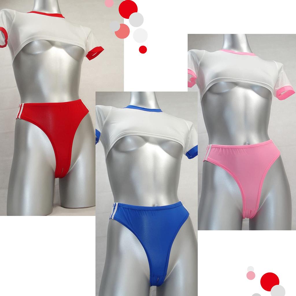 Cosplay Sexy Gym Uniform Perforated Bloomers Open Crotch Red [komanakomi]