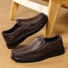 New Style Leather Casual Shoes For Men Soft Sole Comfortable And Breathable Driving Shoes Outdoor Thick Sole Business Loafers