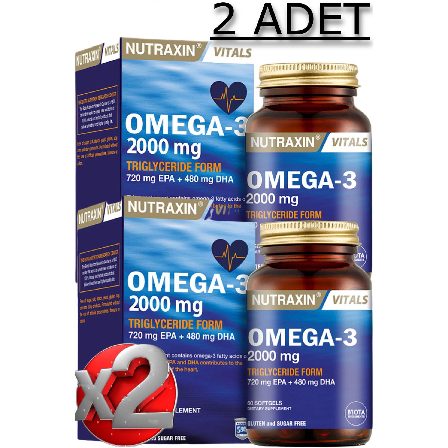 

2 Nutraxin Omega 3 60 Soft Gel 2000 Mg - (epa 20 Dha 480)