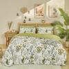Palm Leaves Comforter Cover Duvet Cover Tropical Leaves Bedding Set Quilt Cover for Men Women, White 3 Pcs Queen King Size